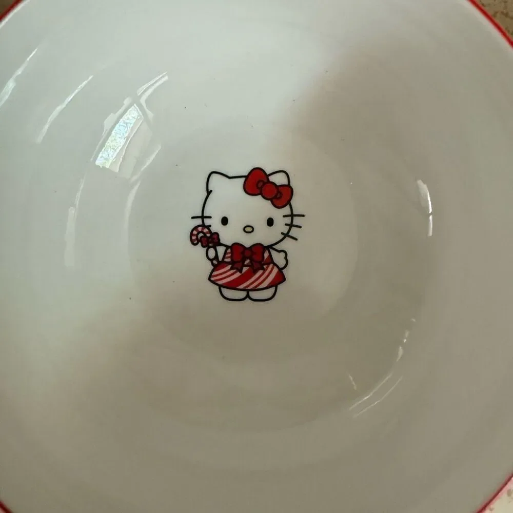 Hello Kitty x Silver Buffalo Christmas Candy Cane bowls small